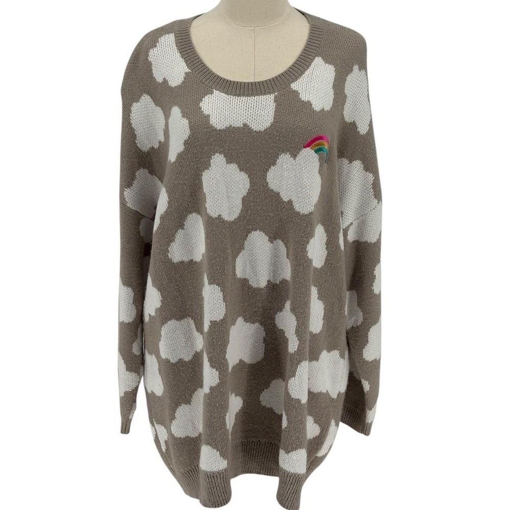 Torrid Womens Sweater‎ Size 3 Greige Knit Crew Neck Long Sleeve Casual